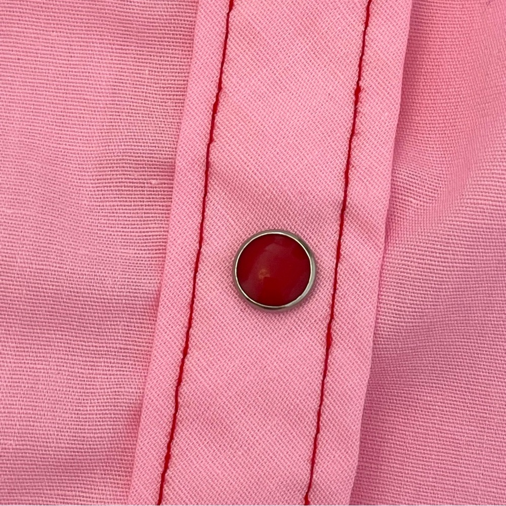 Vintage Danielle Pink Strawberry Patch Sleeveless Mod Vintage House Dress Robe - Picture 15 of 16